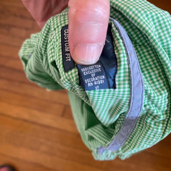 Ralph Lauren Button-Down Custom Fit Mens Small Green Squares Preppy - Picture 7 of 9